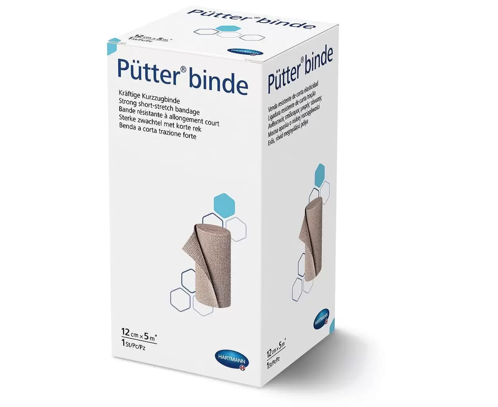 Тугий бинт короткої розтяжності Pütter® binde / Пюттер бінде 12см х 5м